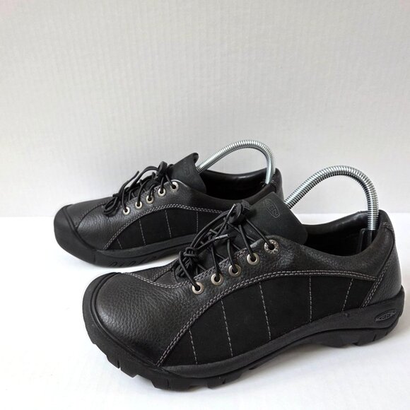 Keen Shoes Womens 10 W Wide Black Leather Presidio Low Hiking Trail Boots - Picture 2 of 11